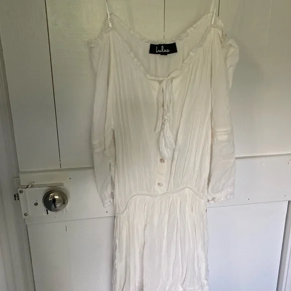 Lulu’s White Boho Off the Shoulder Dress - Picture 7 of 11